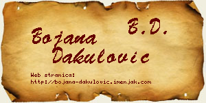 Bojana Dakulović vizit kartica